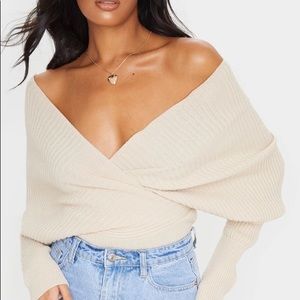 Stone Wrap Off The Shoulder Jumper Size S